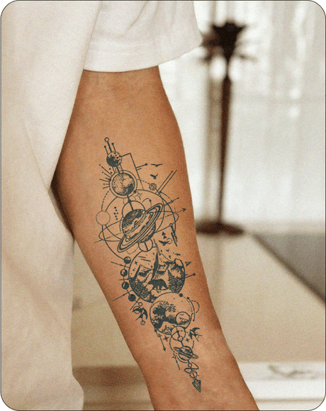 Compass tattoos on arm