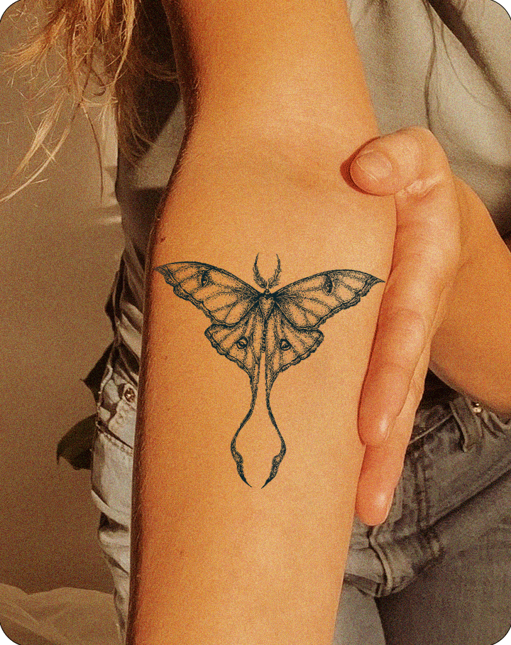 Celestial Moth tattoos on Hand