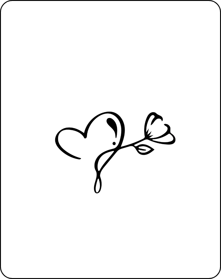 Floral Heartbeat tattoo by Inkhub temporary tattoos