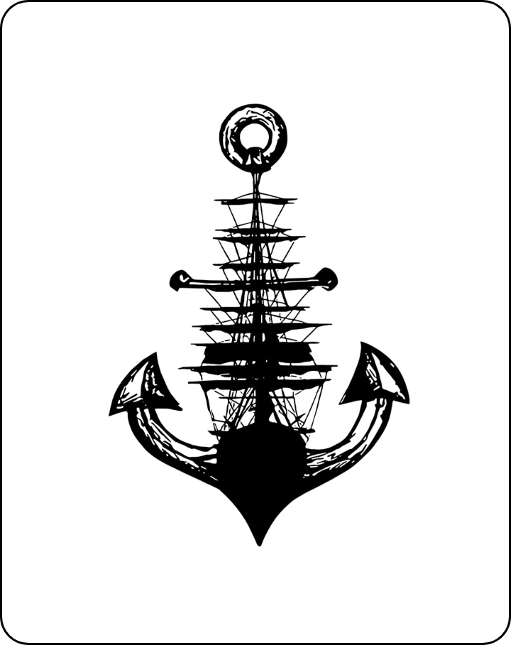 Ship Anchor semi permanent tatto - INKHUB