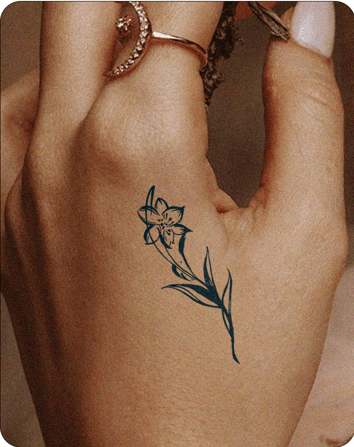 Flower Tattoos put on hand