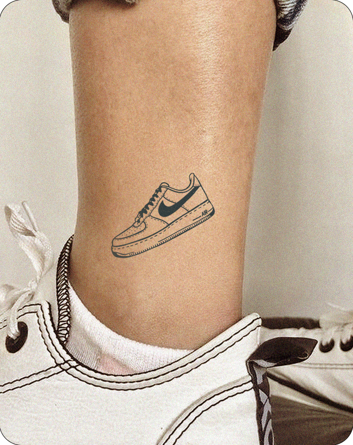 sneaker tattoos on foot