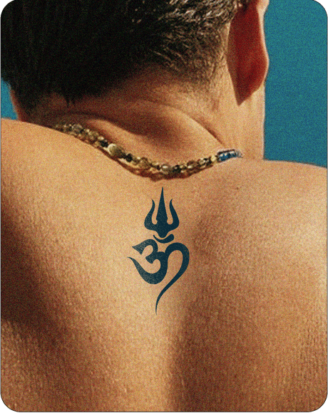Om tattoos put on the body part